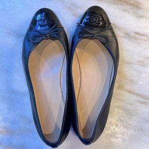 Chanel Patent Toe Ballet Flats Size 41.5